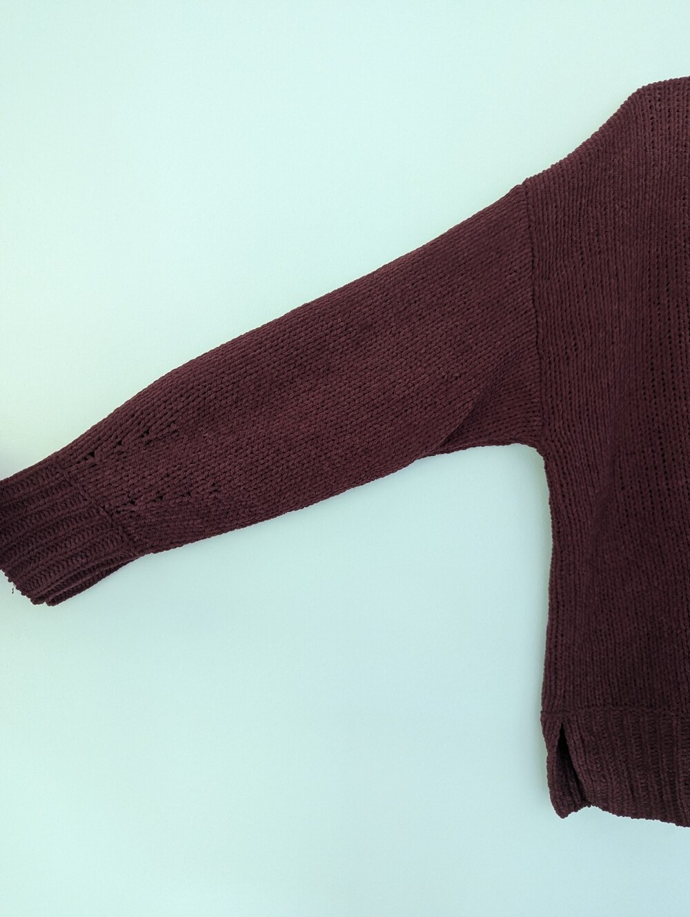 Aerie Like Candy Crew Sweater in Deep Cherry Cozy Chenille Loose Fit - Picture 8 of 13